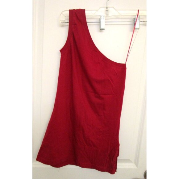 BSK Casual Connection by Bershka Women One Shoulder Top - Medium Cotton Red NWT - Picture 14 of 16